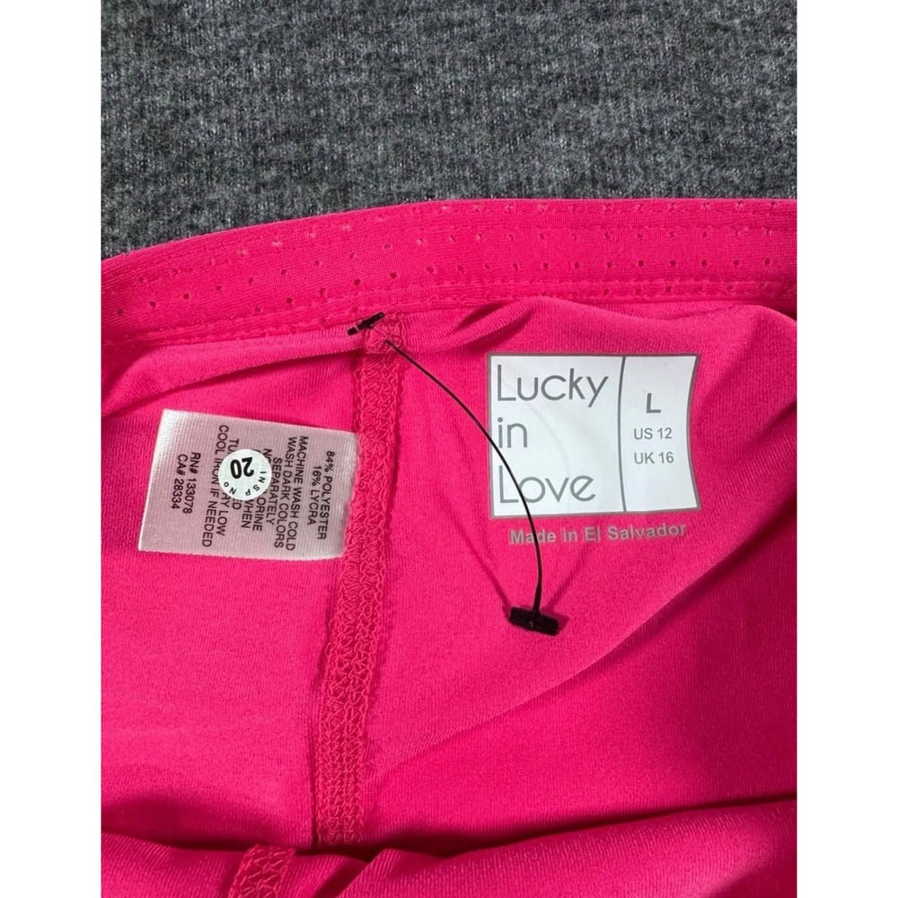 Lucky in Love Womens Neon Pink Scalloped Tennis Skort Size L Large Athletic Golf - Picture 2 of 7